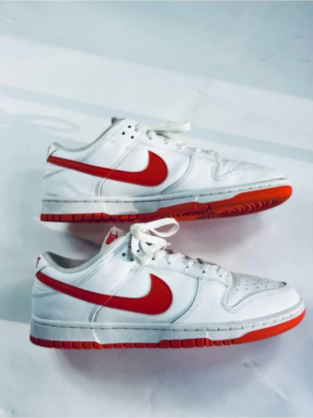 Nike Dunk Low Retro Shoes White Picante Red #DV0831-103 Men’s:8.5 Sneakers